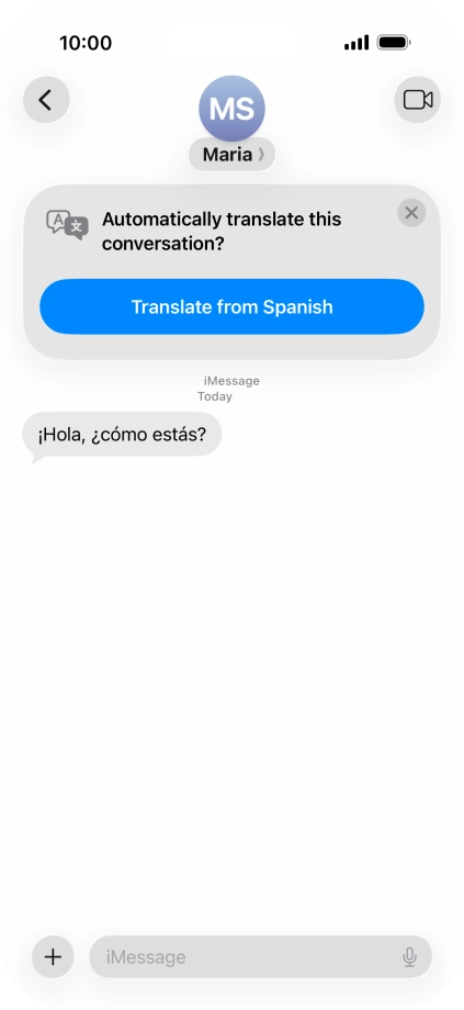 Your phone automatically detects a foreign language and suggests translating the conversation. Your phone automatically detects a foreign language and suggests translating the conversation.
