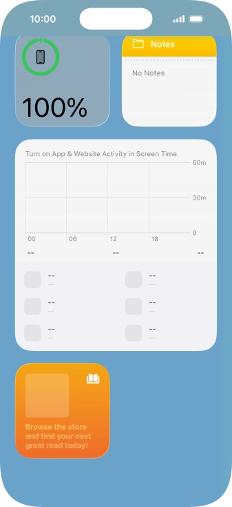 Press and hold the required widget until a pop-up menu is displayed. Press and hold the required widget until a pop-up menu is displayed.