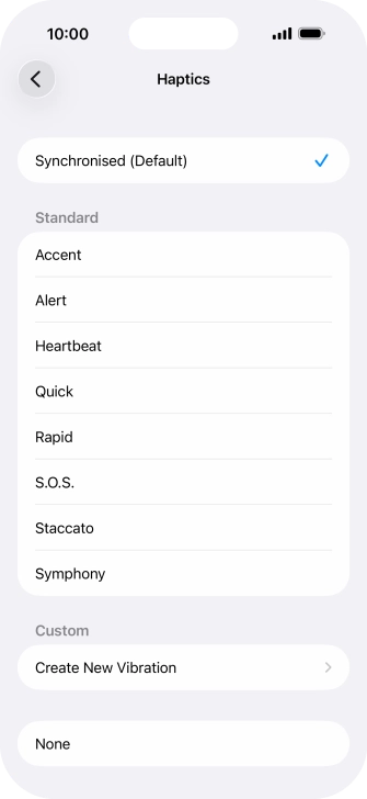 Press the required setting to turn on the function. Press the required setting to turn on the function.