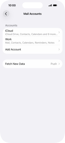 Press the required email account. Press the required email account.