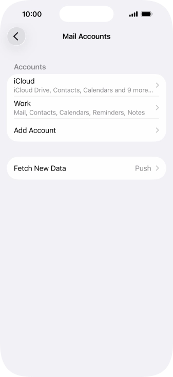 Press the required email account. Press the required email account.