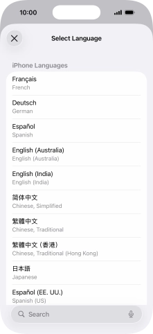 Press the required language. Press the required language.