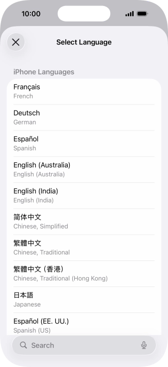 Press the required language. Press the required language.