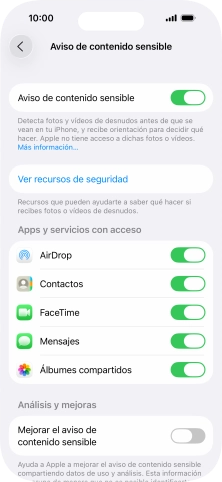 Pulsa el indicador junto a las aplicaciones deseadas para activar o desactivar la función. Pulsa el indicador junto a las aplicaciones deseadas para activar o desactivar la función.