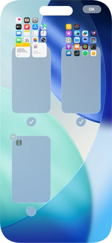 Pulsa el icono de eliminar junto a la página de la pantalla de inicio deseada. Pulsa el icono de eliminar junto a la página de la pantalla de inicio deseada.