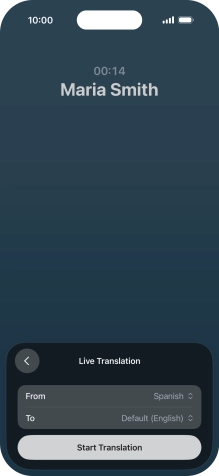 Press Start Translation to use Live Translation during your call. Press Start Translation to use Live Translation during your call.