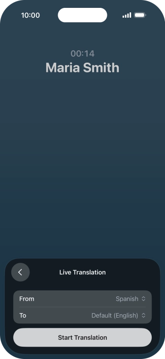 Press Start Translation to use Live Translation during your call. Press Start Translation to use Live Translation during your call.