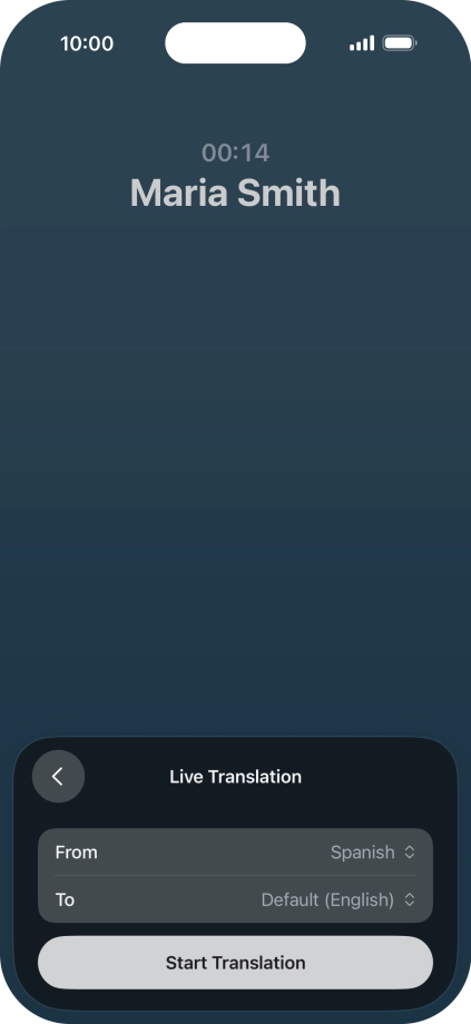 Press Start Translation to use Live Translation during your call. Press Start Translation to use Live Translation during your call.