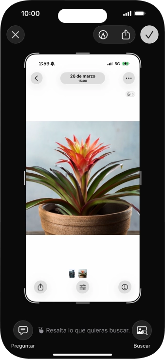 Para utilizar la inteligencia visual mediante un pantallazo, haz un pantallazo y sigue las indicaciones de la pantalla para utilizar la función. Para utilizar la inteligencia visual mediante un pantallazo, haz un pantallazo y sigue las indicaciones de la pantalla para utilizar la función.