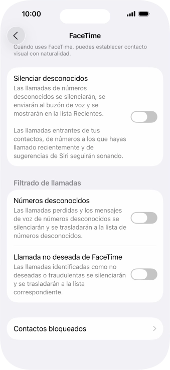 Pulsa Contactos bloqueados. Pulsa Contactos bloqueados.