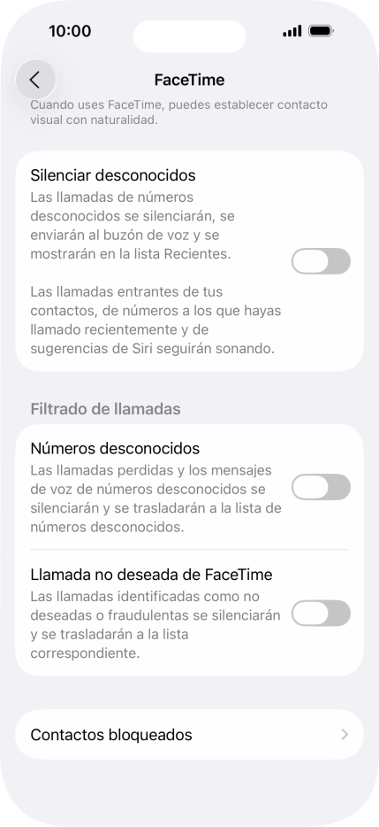 Pulsa Contactos bloqueados. Pulsa Contactos bloqueados.