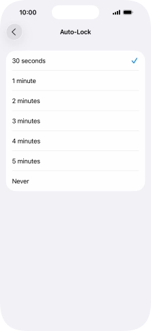 Press the required setting. Press the required setting.