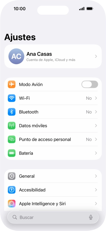 Pulsa Datos móviles. Pulsa Datos móviles.