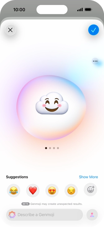 Slide your finger right or left on the screen to see the generated results. Slide your finger right or left on the screen to see the generated results.