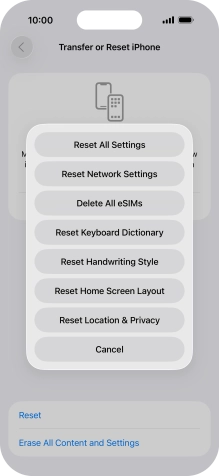 Press Reset All Settings. Press Reset All Settings.