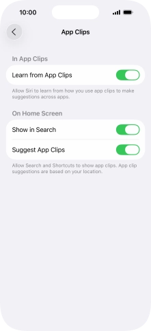Press the indicators next to the required settings to turn them on or off. Press the indicators next to the required settings to turn them on or off.