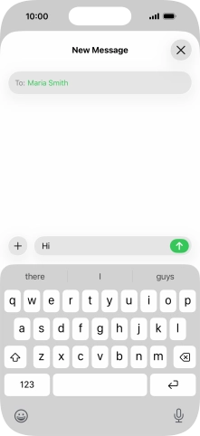 Press the send icon. Press the send icon.