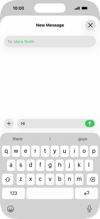 Press the send icon. Press the send icon.