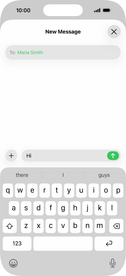 Press the send icon. Press the send icon.