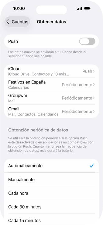 Si desactivas la función, pulsa el ajuste deseado. Si desactivas la función, pulsa el ajuste deseado.