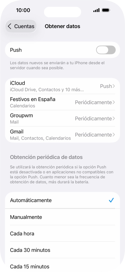 Si desactivas la función, pulsa el ajuste deseado. Si desactivas la función, pulsa el ajuste deseado.