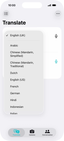 Press the required source language. Press the required source language.