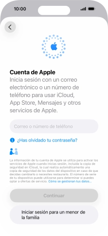 Pulsa Correo o número de teléfono e introduce el nombre de usuario de tu Cuenta de Apple. Pulsa Correo o número de teléfono e introduce el nombre de usuario de tu Cuenta de Apple.