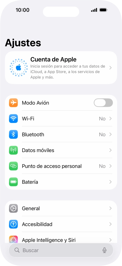 Pulsa Cuenta de Apple. Pulsa Cuenta de Apple.