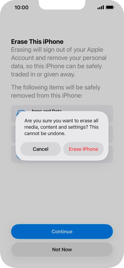 Press Erase iPhone. Press Erase iPhone.