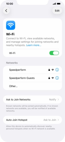 Press the required Wi-Fi network and key in the password for the Wi-Fi network. Press the required Wi-Fi network and key in the password for the Wi-Fi network.