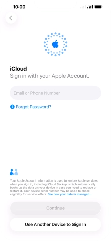 Press Email or Phone Number and key in the username for your Apple Account. Press Email or Phone Number and key in the username for your Apple Account.