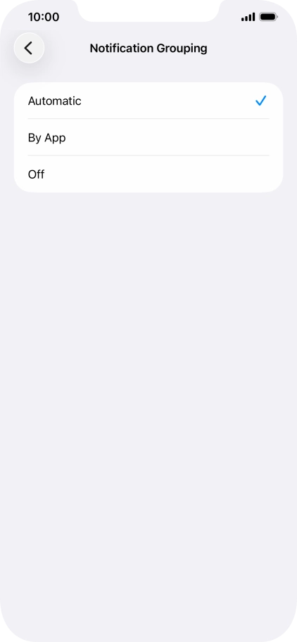 Press the required setting. Press the required setting.
