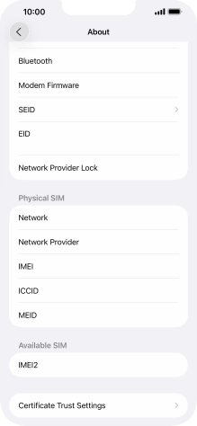 The Network Provider Lock status is displayed next to Network Provider Lock. The Network Provider Lock status is displayed next to Network Provider Lock.