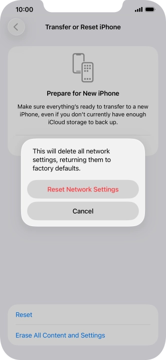 Press Reset Network Settings. Press Reset Network Settings.