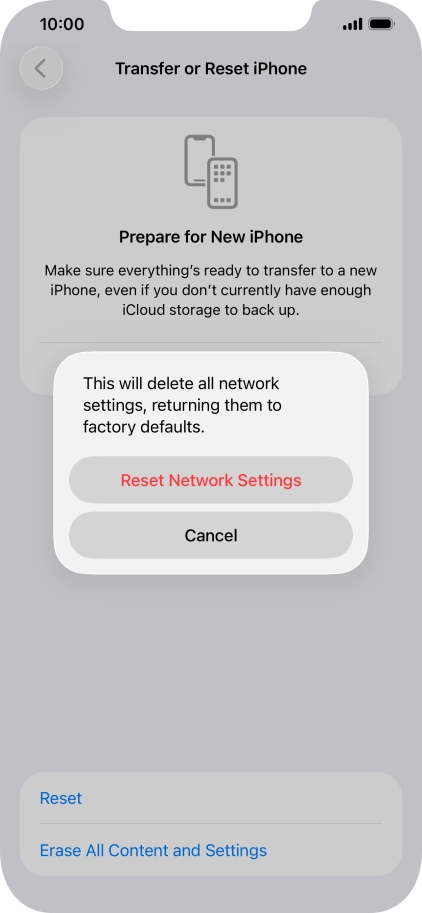 Press Reset Network Settings. Press Reset Network Settings.