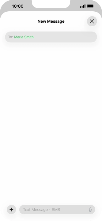 Press the text input field and write the text for your text message. Press the text input field and write the text for your text message.