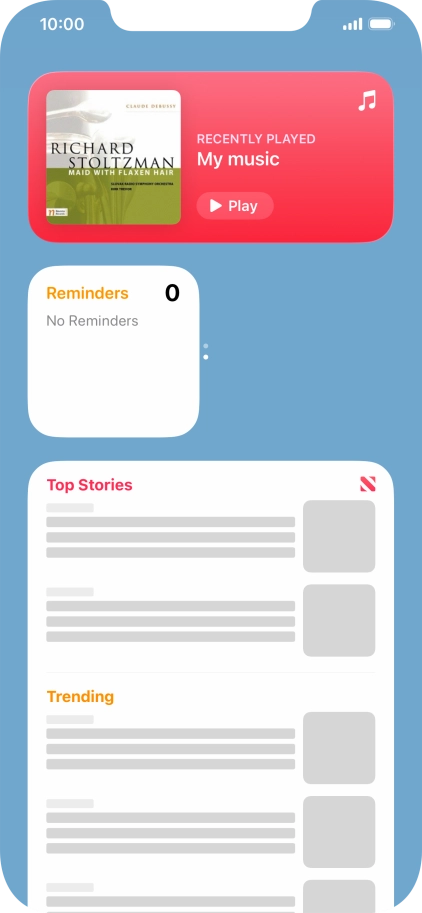 Press and hold the required Widget Stack. Press and hold the required Widget Stack.
