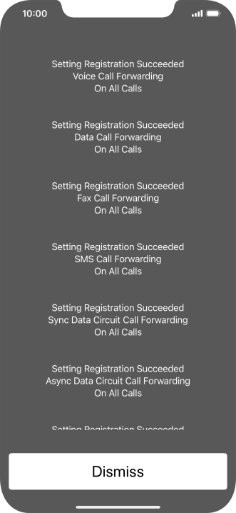 Press Dismiss. Press Dismiss.