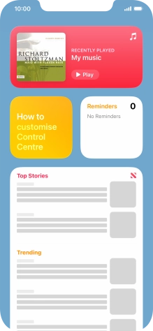 Slide your finger up or down on the screen to see more widgets. Slide your finger up or down on the screen to see more widgets.