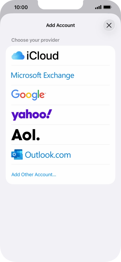 Press Microsoft Exchange. Press Microsoft Exchange.