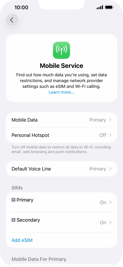 Press Mobile Data. Press Mobile Data.