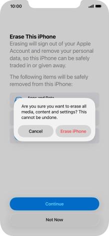 Press Erase iPhone. Press Erase iPhone.