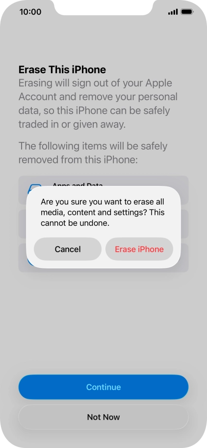 Press Erase iPhone. Press Erase iPhone.