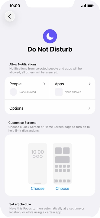 Press People and follow the instructions on the screen to select which contacts you would like to receive calls and notifications from when Do Not Disturb is turned on. Press People and follow the instructions on the screen to select which contacts you would like to receive calls and notifications from when Do Not Disturb is turned on.
