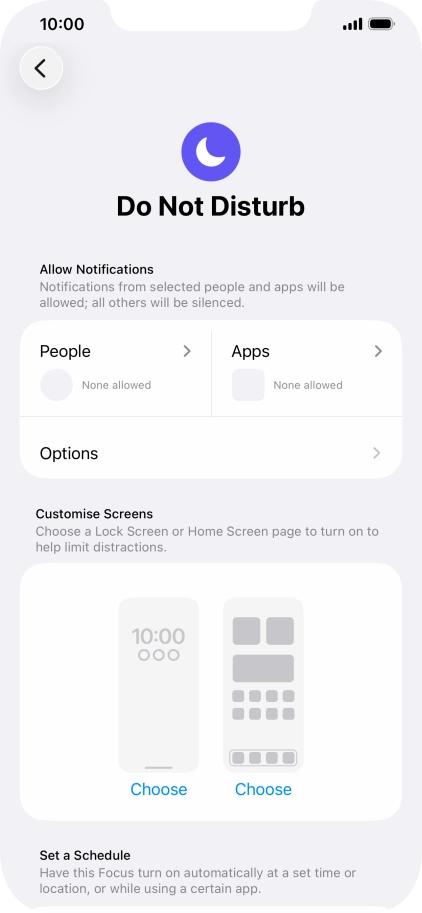 Press People and follow the instructions on the screen to select which contacts you would like to receive calls and notifications from when Do Not Disturb is turned on. Press People and follow the instructions on the screen to select which contacts you would like to receive calls and notifications from when Do Not Disturb is turned on.
