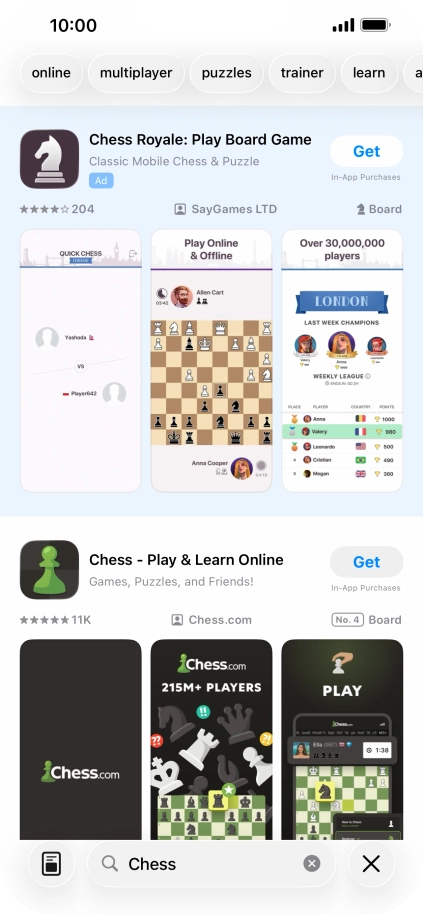 Press the required app. Press the required app.