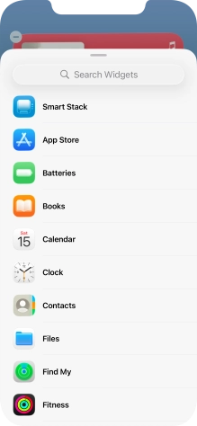 Press the required widget. Press the required widget.