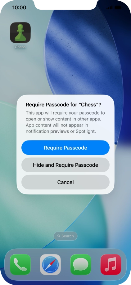 Press Require Passcode. Press Require Passcode.