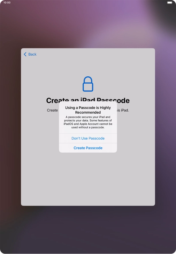 If you turn off the function, press Don't Use Passcode. If you turn off the function, press Don't Use Passcode.