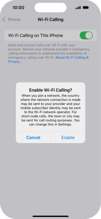 If you turn on the function, press Enable. If you turn on the function, press Enable.